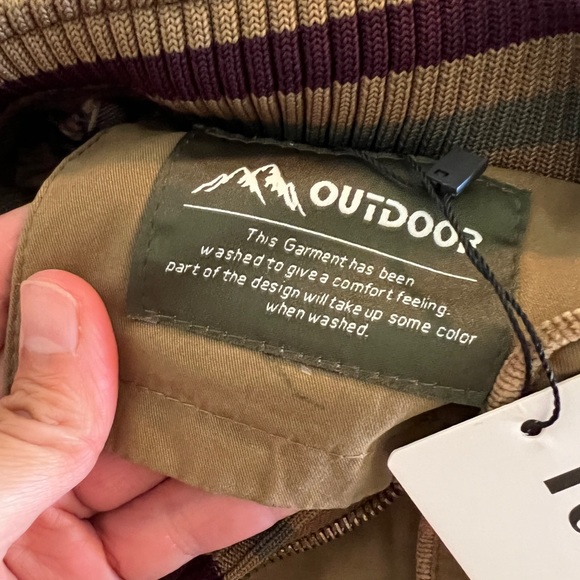 2XL NEW Tebreux Men's Winter Fall Long Sleeve Jacket  Brown Bomber Outdoor Tan - Picture 6 of 12